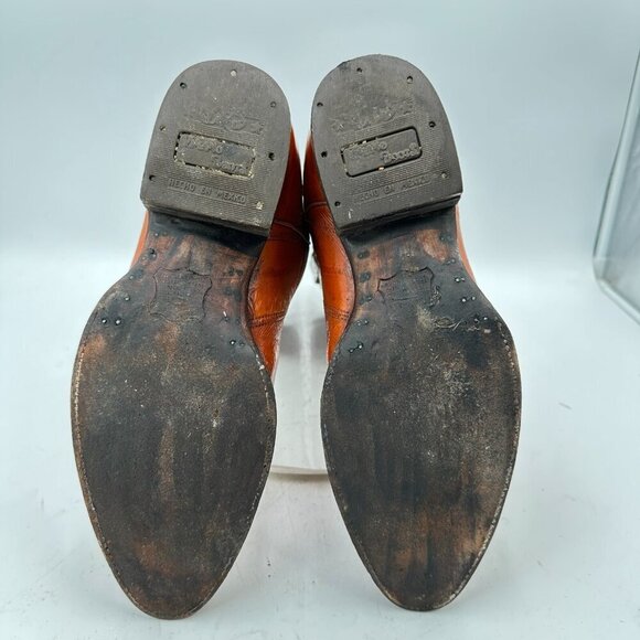 Villano Men Size Mex 28.5 US 10 Brown Colorblock Leather Pull On Western Boot - Picture 8 of 14